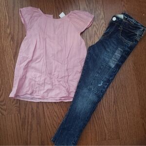 Gymboree Pink Top and Blue Jeans Set